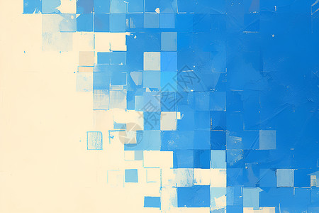 蓝白渐变方块壁纸高清图片