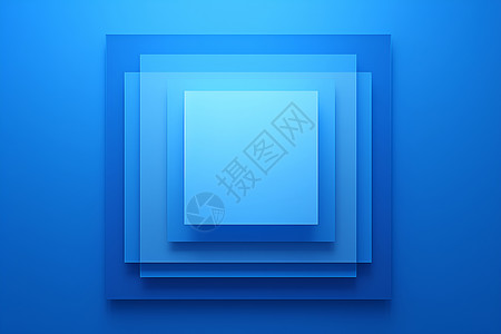重叠渐变的蓝色方块高清图片