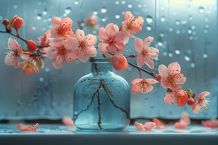 花瓶花朵春意盎然的鲜花背景