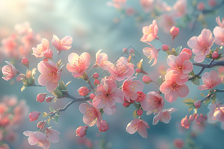 宁静盛放的樱花背景图片