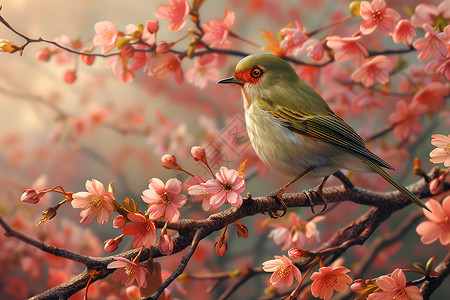 美丽春日的小鸟背景图片