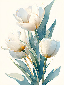 白色的郁金香背景图片