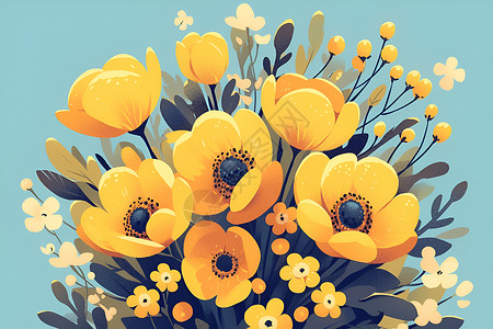黄色的鲜花背景图片