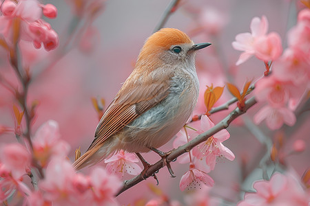 春日的鸟语花香背景图片