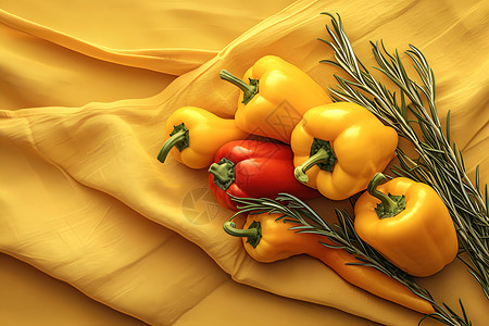 黄色的辣椒背景图片