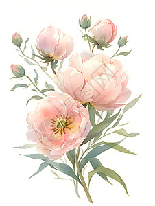 水彩粉色郁金香背景图片