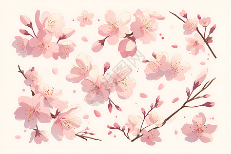 粉色的樱花花朵背景图片