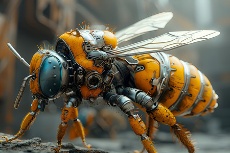 机械蜜蜂背景图片