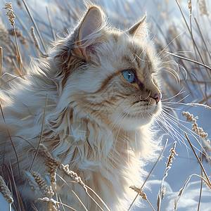 草丛的猫咪背景图片