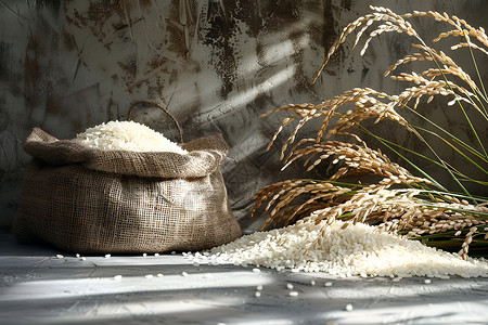谷粒丰收的稻谷背景