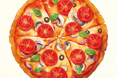 美味披萨艺术背景图片
