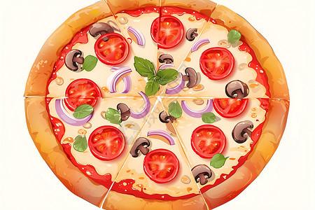 美味的芝士披萨背景图片