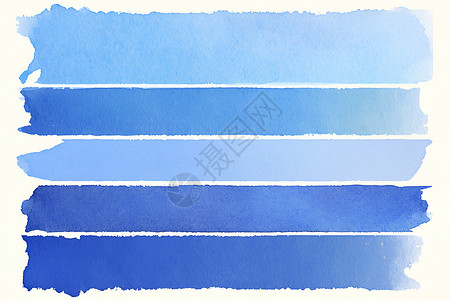 垂直蓝色水彩方块插画