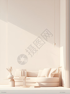 设计居室设计舒适的居室角落插画