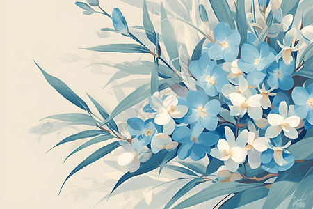 美丽的兰花插画艺术高清图片