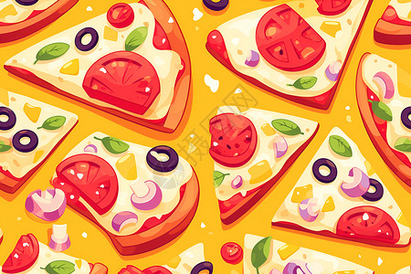 美味的披萨插画背景图片