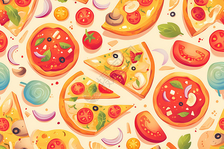 披萨食物美味的披萨插画插画
