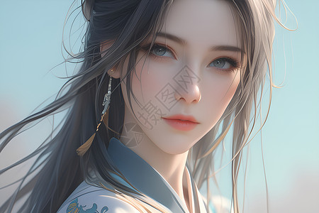 看书古装美女古装美女插画插画