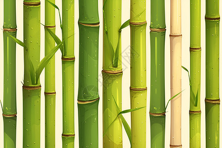 精美的卡通竹子背景图片
