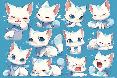 猫咪系列表情包背景图片