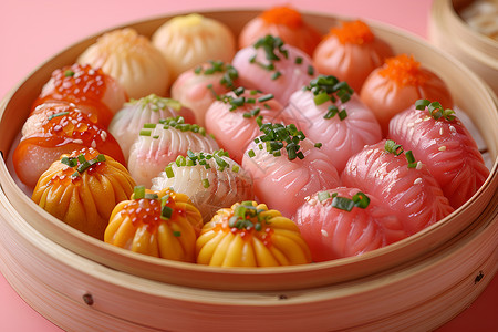 健康美味的蒸饺高清图片