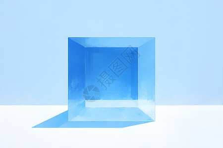 立体矩形蓝色的立体方块插画