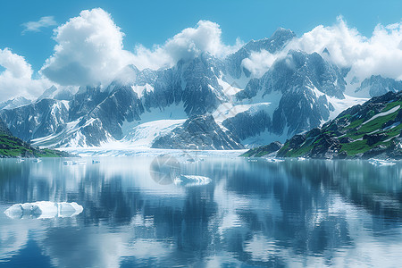 美丽的雪山背景图片