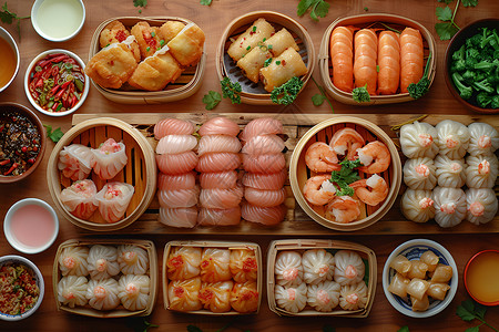 丰盛的中式食物高清图片