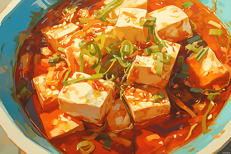 麻婆豆腐美食诱惑背景图片