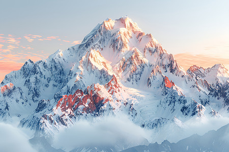 碧蓝天空的山巅背景