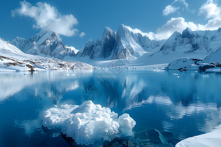 冰雪皑皑孤立的冰山背景