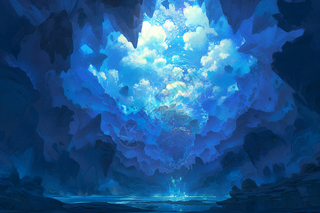 奇幻世界中的洞穴背景图片