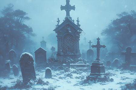冬日墓地背景图片
