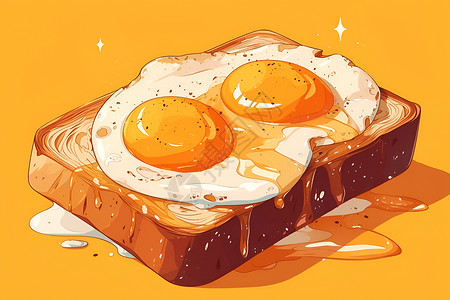 美味的鸡蛋面包背景图片