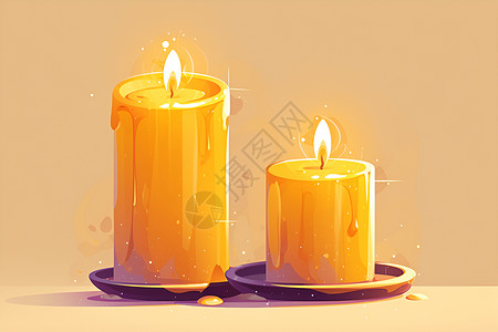 简约蜡烛插画背景图片