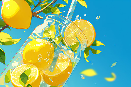 美味柠檬汁美味的柠檬汁插画