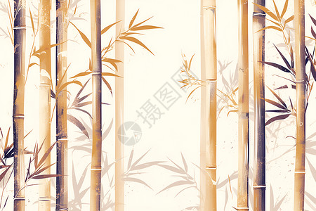 锲而优雅而精致的竹子插画
