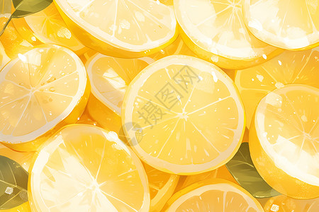 清新柠檬片背景图片