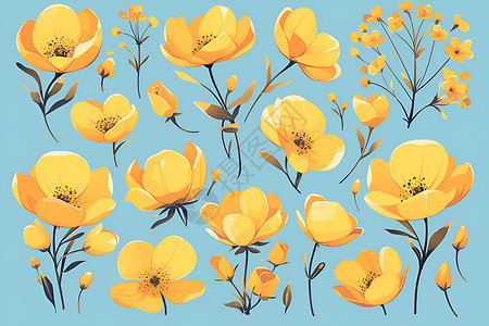 黄色的小花朵背景图片