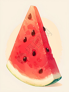切片水果清新可爱的半片西瓜插画