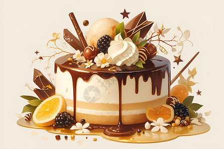 健康的食物可口的小蛋糕食物插画
