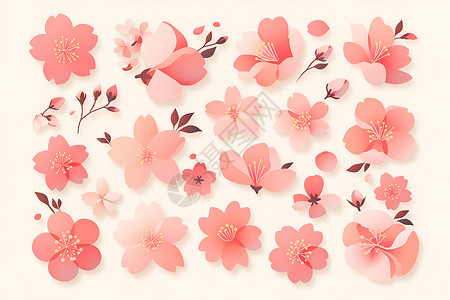 樱花ICON设计的樱花图标插画