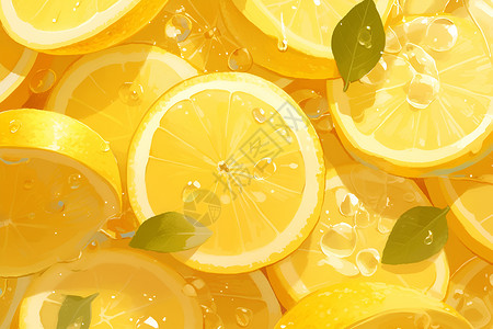 泡水维c新鲜柠檬切片新鲜的柠檬片插画