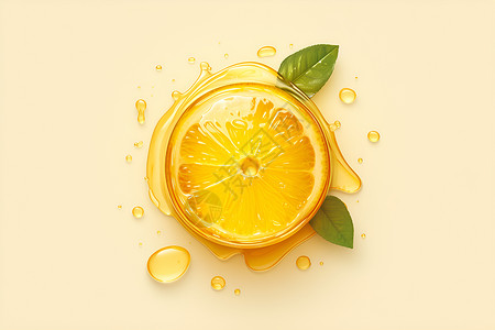 柠檬上的蜂蜜背景图片