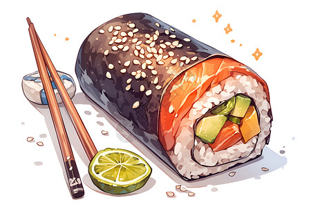 美味多彩的寿司背景图片
