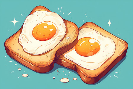 面包夹煎蛋背景图片