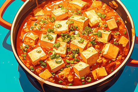 麻婆豆腐背景图片