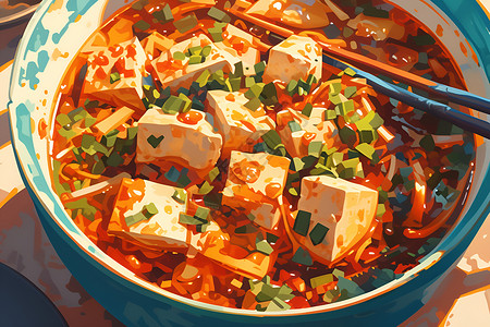 好吃的麻婆豆腐背景图片