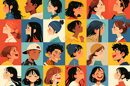 多样性图片多样性表情插图插画