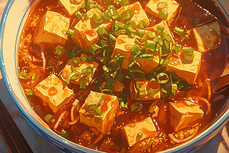 麻辣可口的豆腐背景图片